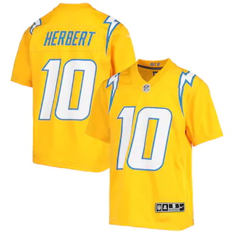 youth nike justin herbert gold los angeles chargers inverte